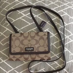 Small brown Coach handbag